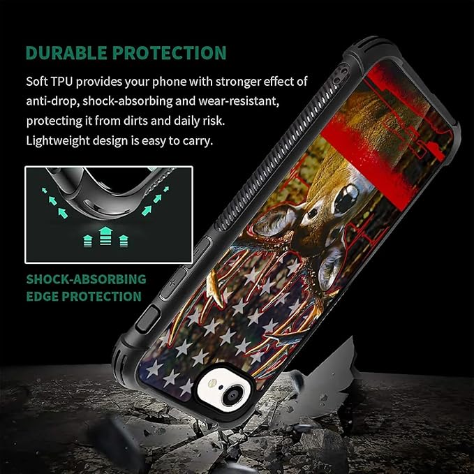 Compatible with iPhone 16e Case,Deer Hunting Phone Cover for Men/Women,Soft TPU Anti-Skid Thread and Four Corner Anti-Collision Protection Case Compatible with iPhone 16e 6.1inch