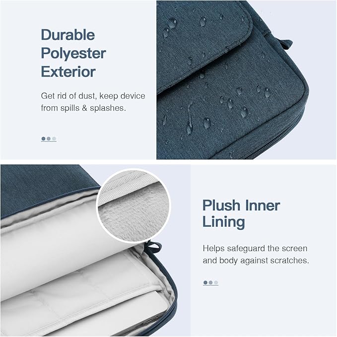 MoKo 15 Inch Laptop Sleeve Bag Fits MacBook Air 15" M2 2023, MacBook Pro 14" M2 2023, Galaxy Tab S9 Utra 14.6" 2023, Handle Carrying Case with Shoulder Strap, Indigo