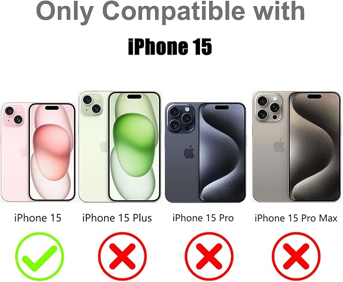 MOWIME Magnetic Case for iPhone 15 [Compatible with Magsafe] [Cute Fashion Fluorescent Design] [1 Screen Protector] Slim Translucent Matte Case for iPhone 15 6.1" 2023, Purple