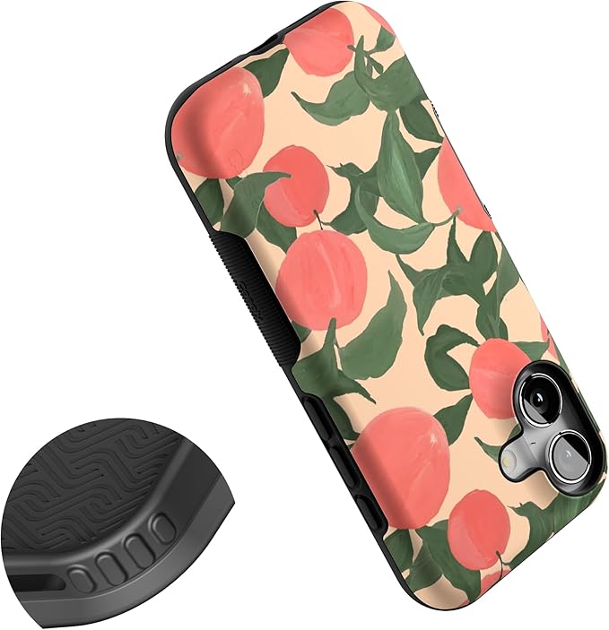 Casely iPhone 17 Case | Feeling Peachy | Blush Vines | Bold Protective Design | Compatible with MagSafe