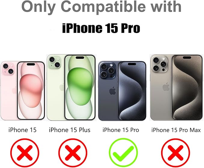 MOWIME Magnetic Case for iPhone 15 Pro [Compatible with Magsafe] [Cute Fashion Fluorescent Design] [1 Screen Protector] Slim Translucent Matte Case for iPhone 15 Pro 6.1" 2023, Purple