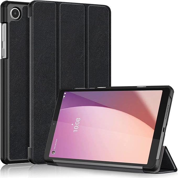 Case for Lenovo Tab M8 4th Gen 2023, Folding Folio Ultra-Thin PU Leather Stand Case Cover for Lenovo Tab M8 4th Gen TB-300FU Black