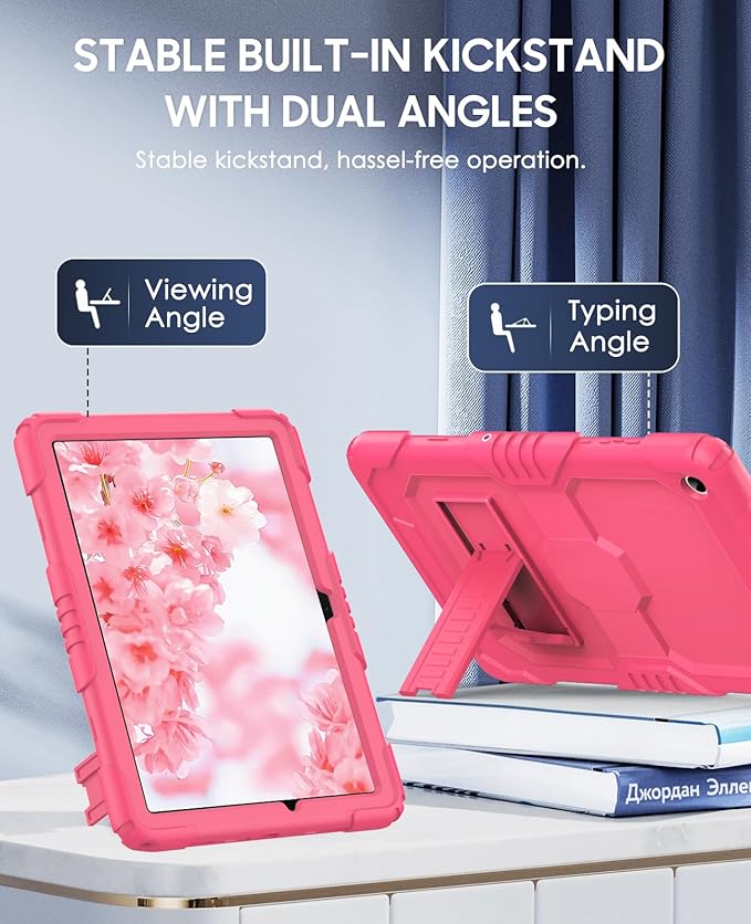 OKP Case for New Samsung Galaxy Tab A9+/ A9 Plus 11 Inch 2023 (SM-X210/X216/X218), Heavy Duty Shockproof Rugged 11" Galaxy A9+ Tablet Protective Cover with Kickstand for Kids Boys Girls, Pink