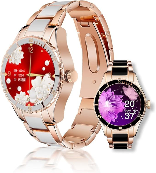 Smart Watches for Women Sports smartwatch, Fitness Tracker, Wireless Music Talk/Answer/Sound Recordings,Pedometer Step Counter for Walking, smartwatch Women(White)