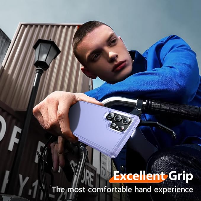 Red2Fire for Samsung Galaxy S24 Ultra Case, [Military Grade Drop Protection] Non-Slip Heavy Duty Full Body Shockproof Protection Phone Case for S24 Ultra Case 6.8 inch, Purple