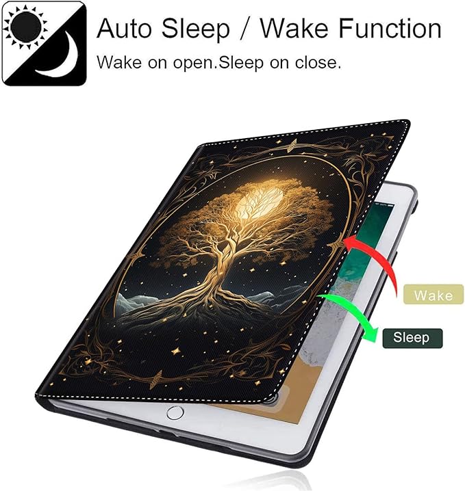 Case for Galaxy Tab A9 Plus ， Auto Sleep/Wake Multi-Angle Viewing Slim Folio Stand Cover for Samsung Galaxy Tab A9+/A9 Plus 11 Inch 2023 (SM-X210/X216/X218), Abstract Tree