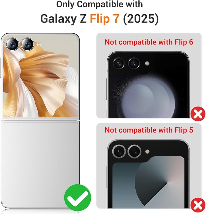 Temdan for Samsung Galaxy Z Flip 7 Case with [Built-in Front Screen Protector] [Kickstand][Hinge Protection][Hard PC] Ultra-Thin Shockproof Protective Phone Case for Galaxy Z Flip 7-Rosegold