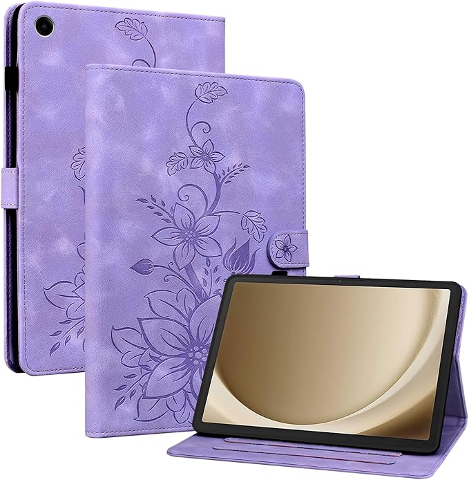 Case for Samsung Galaxy Tab A9+/ A9 Plus 11 inch 2023 SM-X210/ X215/ X216, Magnetic Clasp Stand Premium PU Leather Case with Pen Holder for Galaxy Tab A9 Plus Tablet Case, Purple