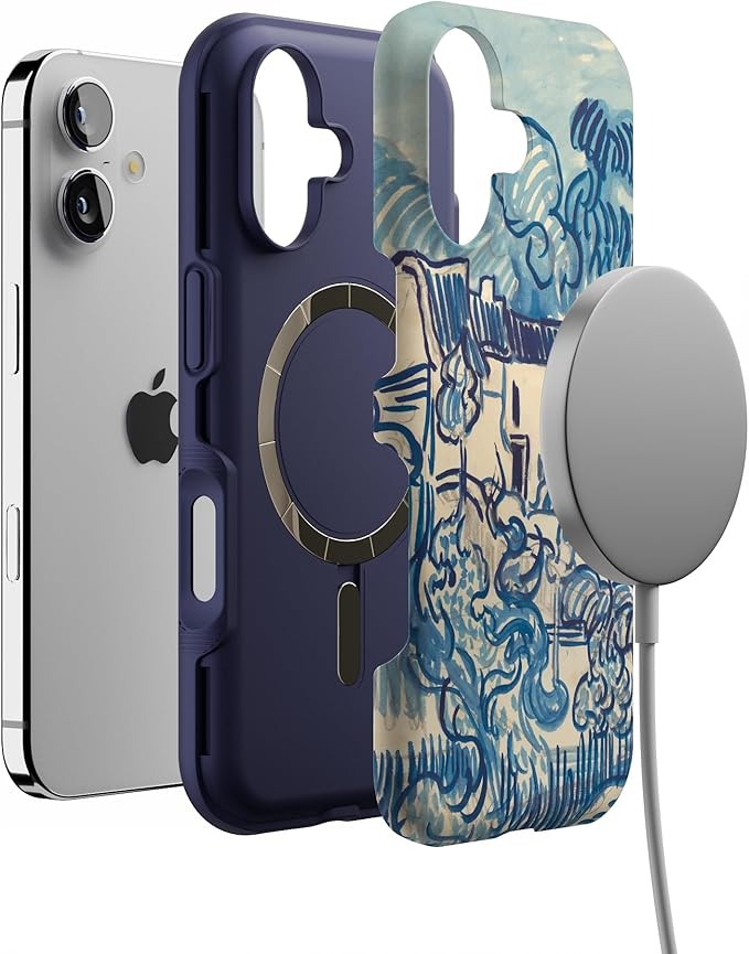 Casely iPhone 17 Case | Van Gogh | Landscape with Houses | Bold Protective Design | Compatible with MagSafe