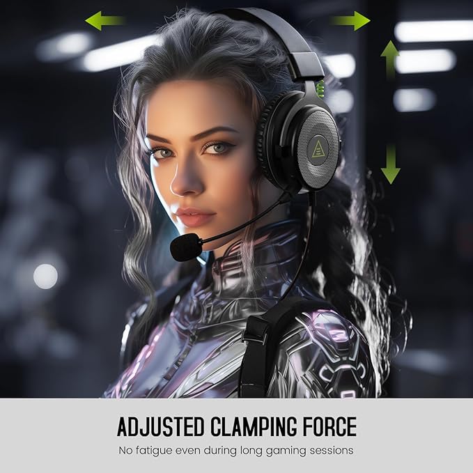 EKSA E900 Headset with Microphone for PC, PS4,PS5, Xbox - Detachable Noise Canceling Mic, 3D Surround Sound, Wired Headphone for Gaming, Computer, Laptop, 3.5MM Jack