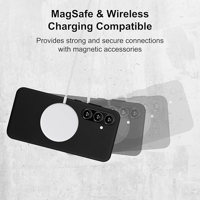 Belemay Leather Case for Samsung Galaxy S24 Plus Compatible with Magsafe - Premium Crazy Horse Leather [Vintage Aesthetics] Unique Patina, Comfort Grip, Metal Buttons, Soft Cover (6.7") Antique Black