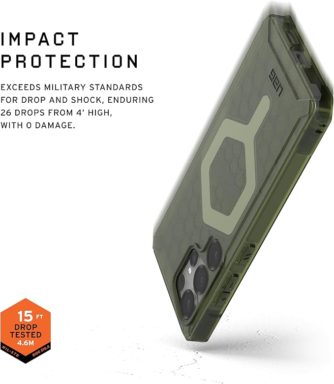 URBAN ARMOR GEAR UAG Designed for Samsung Galaxy S25 Ultra Case 6.9" Essential Armor - Compatible with Magnetic Charging Rugged Military Drop Tested Anti-Slip Protective Cover, Olive Drab