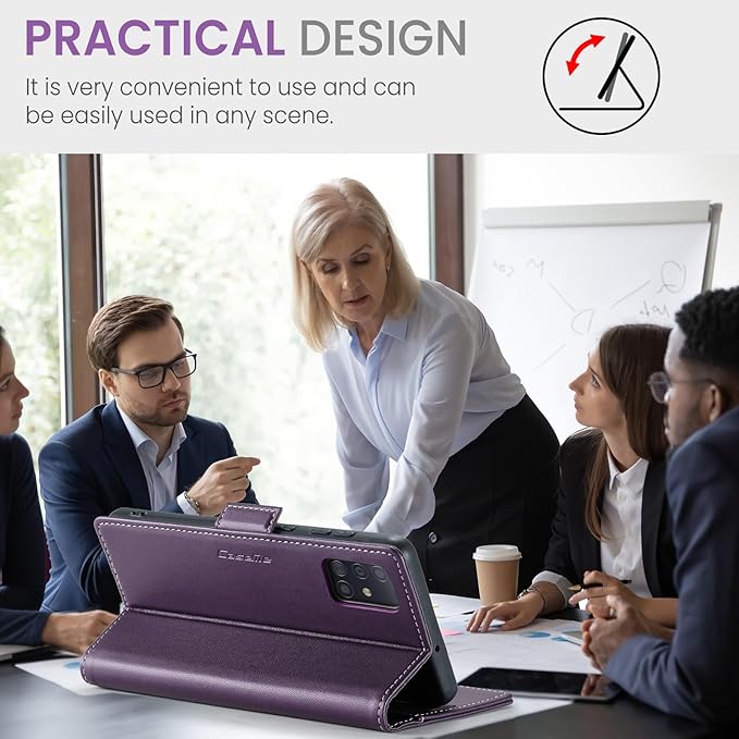 for Samsung Galaxy A51 4G Case, Premium PU Leather Wallet Case Flip Cover with [RFID Blocking][Card Holder][Stand Function] for Samsung Galaxy A51 4G (Non 5G Version), Purple