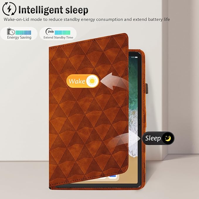 Tablet Case for Lenovo Tab M11 11" 2024 TB330FU Premium TPU Stand Cover with Card Slot 11 Inch Case (Brown)