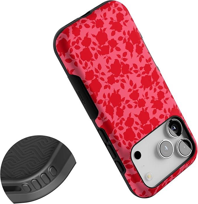 Casely iPhone 17 Pro Case | Rose Garden | Red Aesthetic | Bold Protective Design | Compatible with MagSafe
