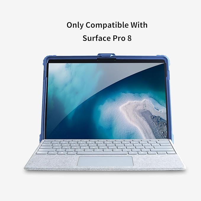 AOAO for Microsoft Surface Pro 8 Case with Shoulder Strap, Hand Strap, Stylus Pen Holder, Rugged, Shock-Absorbing and Drop-Resistant-Blue
