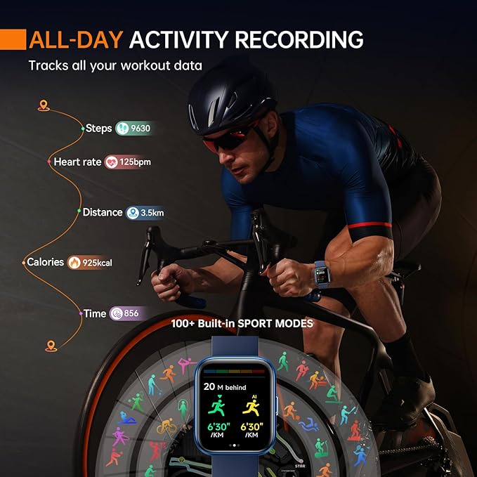 aeac Smart Watch Fitness Watch for Men Women, Alexa Built-in & Stable Bluetooth Call, with Heart Rate/SpO2/Sleep Monitor, 100 Sports, IP68 Waterproof Smartwatches for iOS Android