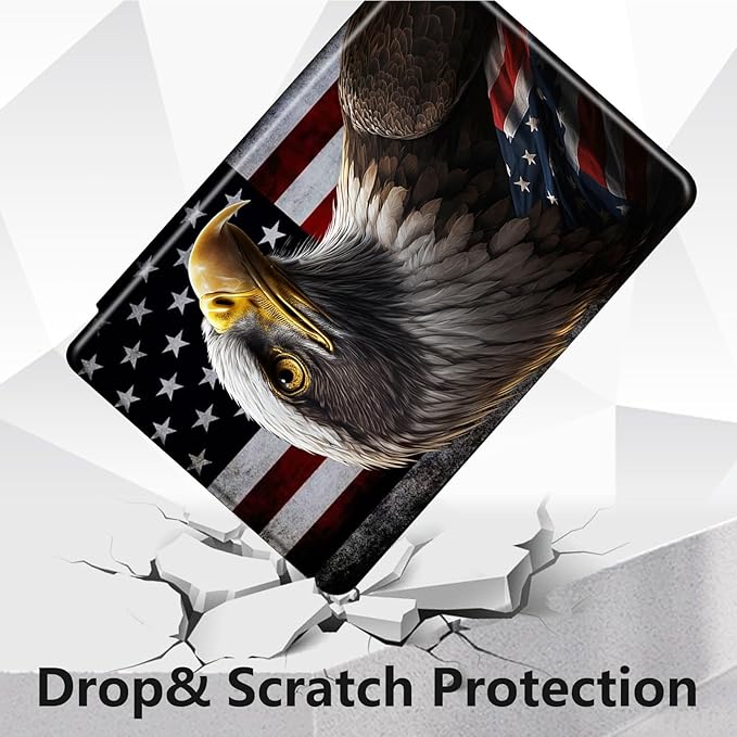 Case for Lenovo Tab P11 Plus Case 2021 (TB-J616F / J616X), 360 Degree Rotating Folding Stand,with Auto Sleep/Wake Case for Lenovo Tab P11 11” 2020 (TB-J606F TB-J606X),American Flag Eagles