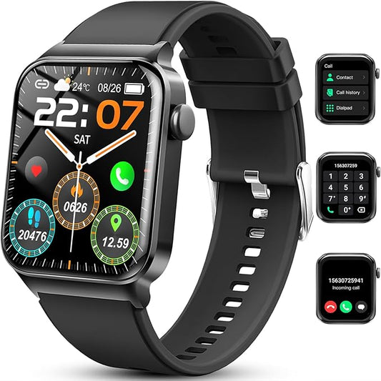 Smart Watch(Answer/Make Call), 1.85" HD Smartwatch for Men Women, 2025 New Fitness Watch with 113+ Sport Modes, Heart Rate/Sleep/SpO2/Calories Monitor, IP68 Waterproof Activity Tracker for Android iOS
