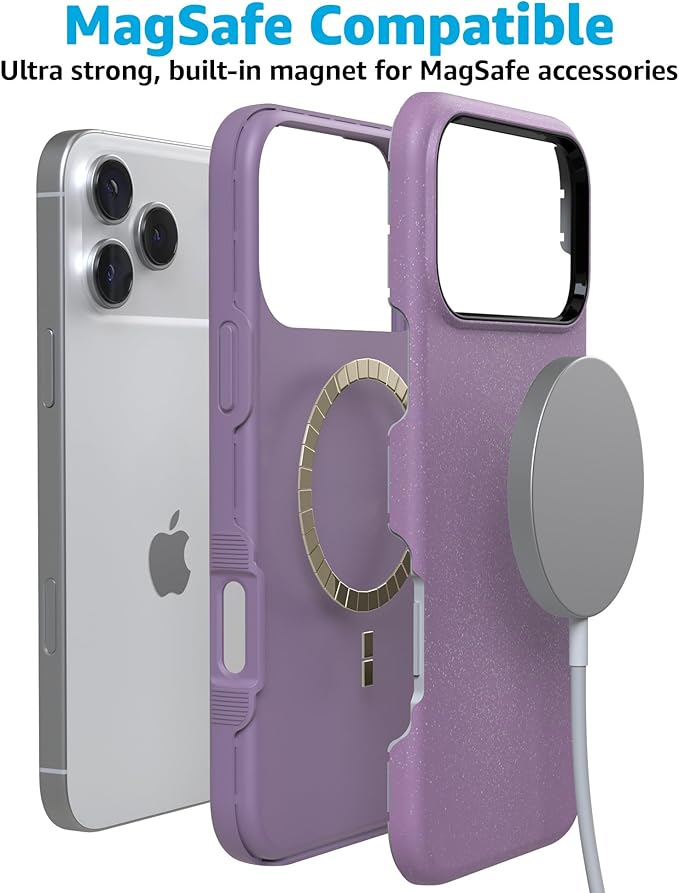Casely iPhone 17 Pro Case | Lavender Waves | Purple Shimmer | Compatible with MagSafe | Bold Protective Design