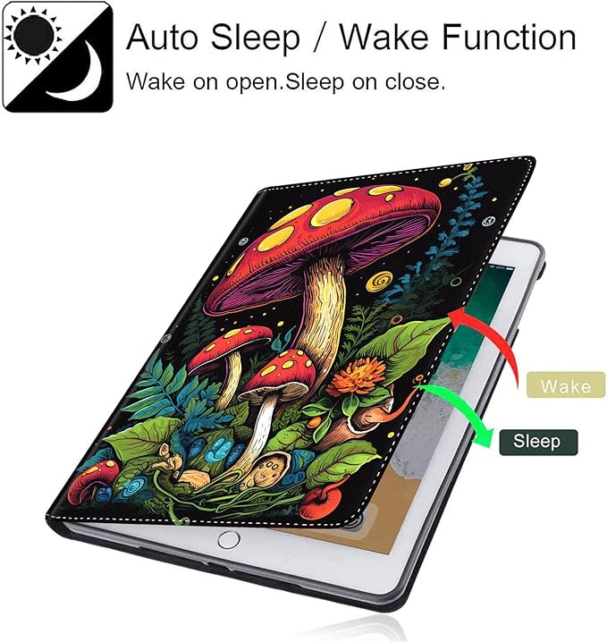 Case for Galaxy Tab A9 Plus ， Auto Sleep/Wake Multi-Angle Viewing Slim Folio Stand Cover for Samsung Galaxy Tab A9+/A9 Plus 11 Inch 2023 (SM-X210/X216/X218), Magic Mushrooms Fungus