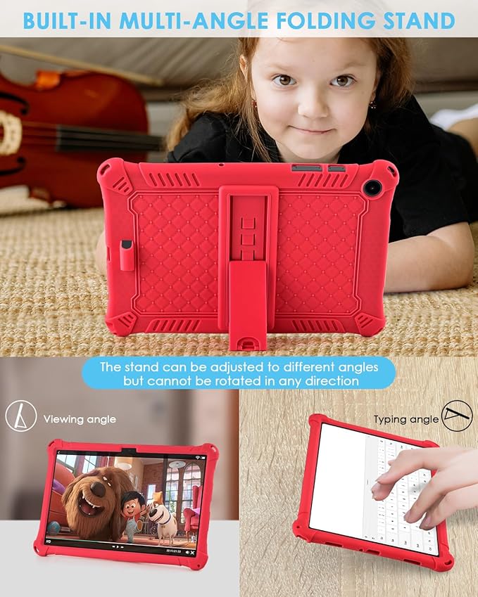 DETUOSI Compatible with Samsung Galaxy Tab A9 Plus Case 11 inch 2023, with Shoulder Strap & Stylus Pen, Soft Silicone Multi-Angle Case for Galaxy Tab A9+ Tablet SM-X210/X216/X218, Red