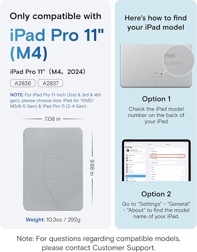 MOFT Dynamic Folio Case for iPad Pro 11 Inch 2024 5th Gen(M4), Silm Magnetic Stand Case with 20+ Viewing Angles, Auto Wake/Sleep, Ultra Thin, Cement x Sapphire