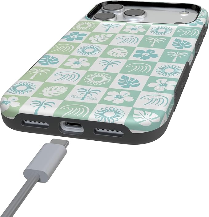 Casely iPhone 17 Pro Case | Coastal Checkers | Pura Vida | Compatible with MagSafe | Bold Protective Design