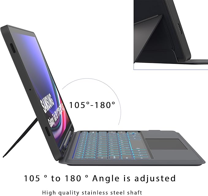 for Samsung Galaxy Tab S10 Lite/S9 FE 10.9" /S10 FE 10.9 inch/Tab S9 11 inch Case with Keyboard - 7 Color Backlit Tablet Cover with Touchpad - Magnetic Detachable Keyboard with S Pen Holder Black