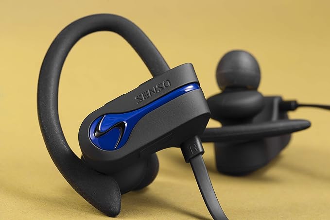 Bluetooth Wireless Headphones, Best Sports Earphones w/Mic IPX7 Waterproof HD Stereo Sweatproof Earbuds for Gym Running Workout 8 Hour Battery Noise Cancelling Headsets Cordless Heapdhone - Blue
