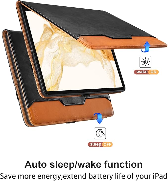 Case for Samsung Galaxy Tab S8 Plus 2022 /S7 FE 2021 /S7 Plus 2020 12.4 Inch - PU Leather Folio Case with S Pen Holder and Pocket, Auto Wake/Sleep Smart Tablet Cover, Black