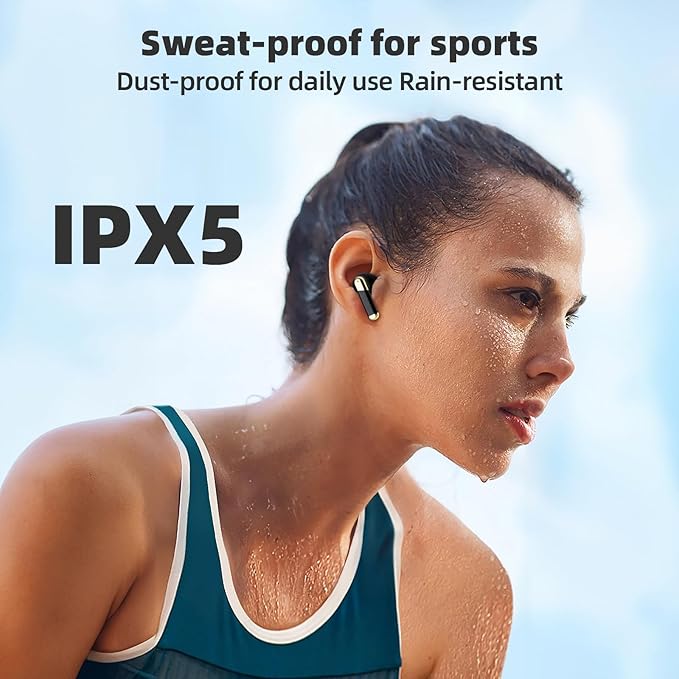 Promise Wireless Earbuds Bluetooth5.3 Earphones,40Hrs Play, ENC Noise Cancelling Mic,13mm Deep Bass,Remote Control for TikTok,YouTube Shorts Like,Smart Phone Laptop Computer Sports Headphones(Black)