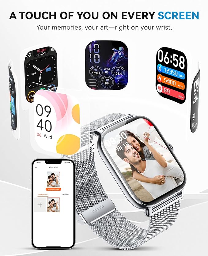 Smart Watches for Women Men,Fitness Watch Full Touchscreen (Answer/Make Calls),Fitness Tracker With 120+ Sport Modes/Step Counter/Sleep Monitor/Pedometer,IP68 Waterproof, Smartwatch for Android/iPhone