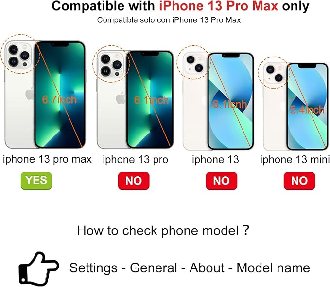 TwoHead for iPhone 13 Pro Max Wallet Case with Card Holder & Detachable Magnetic Phone Case, Leather All-Round Protection Phone Case Wallet for Women/Men,6.7 in, Black