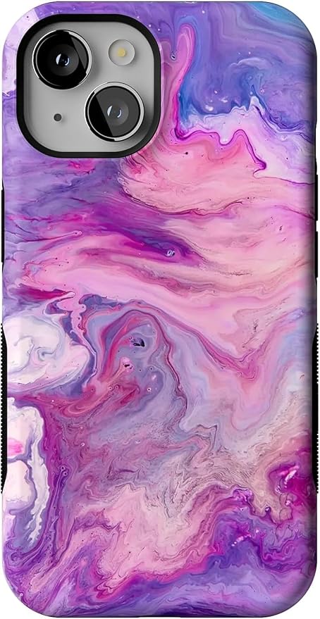 Casely iPhone 14 Case | Tie Dying Over You Purple Marble | Compatible with MagSafe | Bold Protective Design