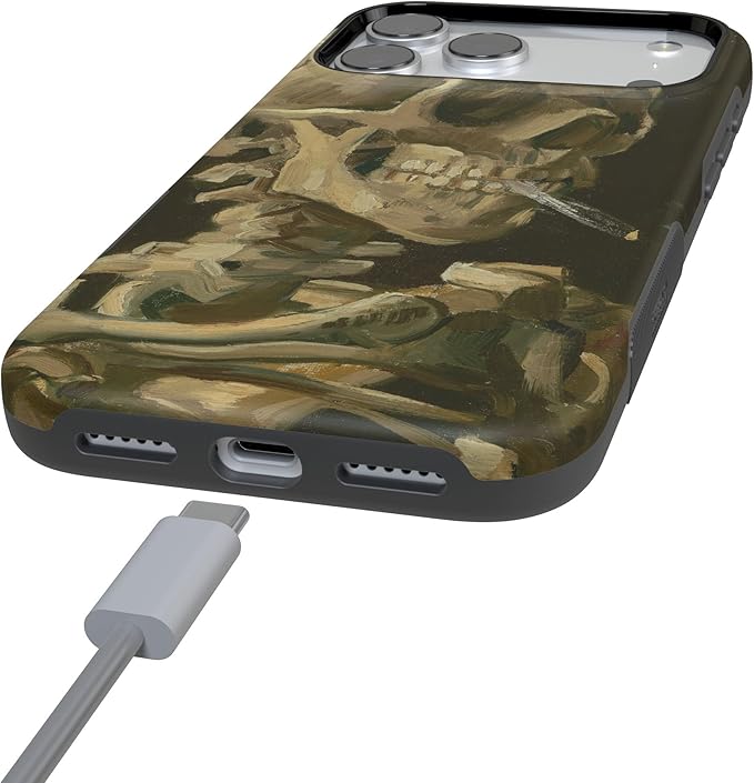 Casely iPhone 17 Pro Case | Van Gogh | Head of a Skeleton with a Burning Cig | Compatible with MagSafe | Bold Protective Design