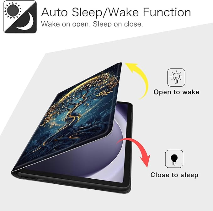 Case for Samsung Galaxy Tab A9+/A9 Plus 11” 2023 Model (SM-X210/X216/X218), Slim PU Leather Stand Cover with Auto Wake/Sleep, Multi-Angle Viewing & Shockproof, Tree of The Universe