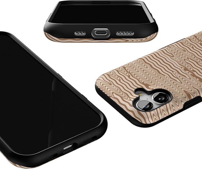 Casely iPhone 17 Case | Mocha Ripple | Brown Waves | Bold Protective Design | Compatible with MagSafe