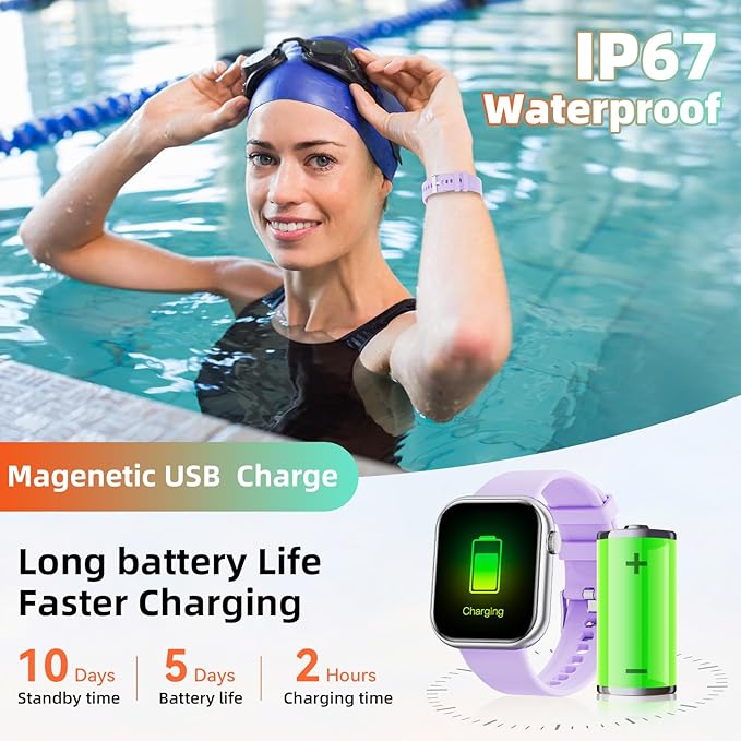 Hwagol Smart Watch (Answer/Make Call) 1.85inch Fitness Tracker, DIY Dials/Pedometer/Calories/Multiple Sport Modes/Voice Assistant, Smart Watches for Men Women Android iOS Phones