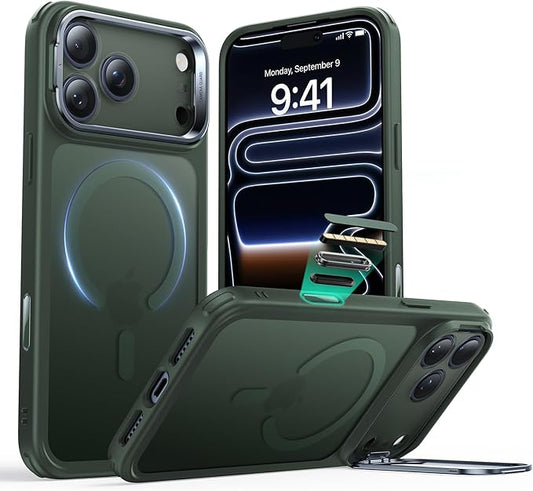 ESR for iPhone 17 Pro Max Case with Stand, Camera Control Cover Compatible with MagSafe, Military-Grade Drop Protection Magnetic Phone Case, Scratch-Resistant Back Cover,Frosted Green