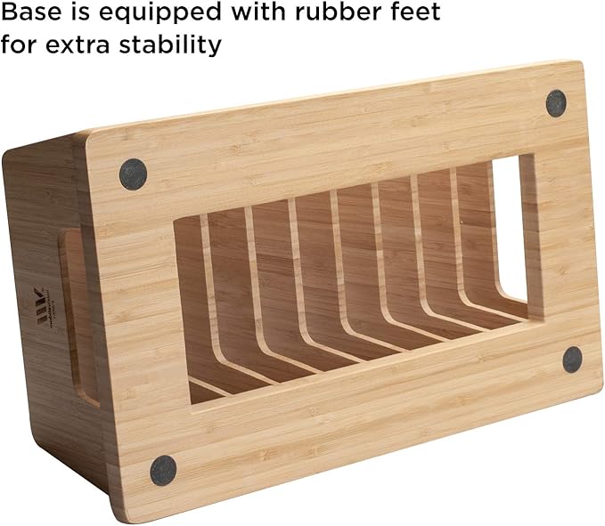 MobileVision Bamboo Device Organizer for Smartphones, Tablets and Laptops, 10 Slots