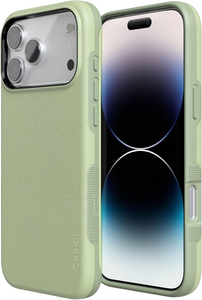 Casely iPhone 17 Pro Case | Kiwi Kiss | Matcha Green Shimmer | Compatible with MagSafe | Bold Protective Design