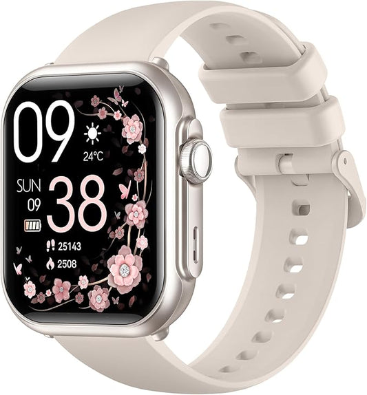 Smart Watch for Women for iPhone&Android: 30 Day+Battery Life, Smart Watch Bluetooth Call with SpO2 Sleep Heart Rate Monitor, IP68 Waterproof,Fitness Tracker with 120+Sport,Reloj Inteligente Gray