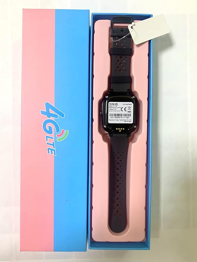 Kids Elderly 4G GPS Smart Watch Global Version Waterproof Real-Time Tracking Phone Video Call and Text SOS Emergency Alarm Voice Message Camera Geo-Fence Pedometer Anti-Lost GPS Tracker Birthday