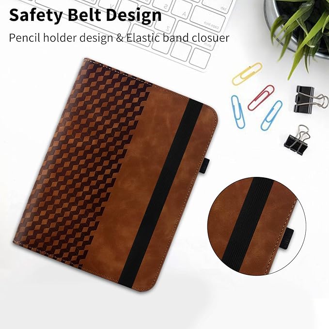 Case for Samsung Galaxy Tab S10 Plus 2024/ S9 Plus/S9FE Plus 12.4,360 Degree Rotating PU Leather Folio Protective Cover with Auto Sleep/Wake,Card Holder&Shoulder Strap for Woman Man, Brown