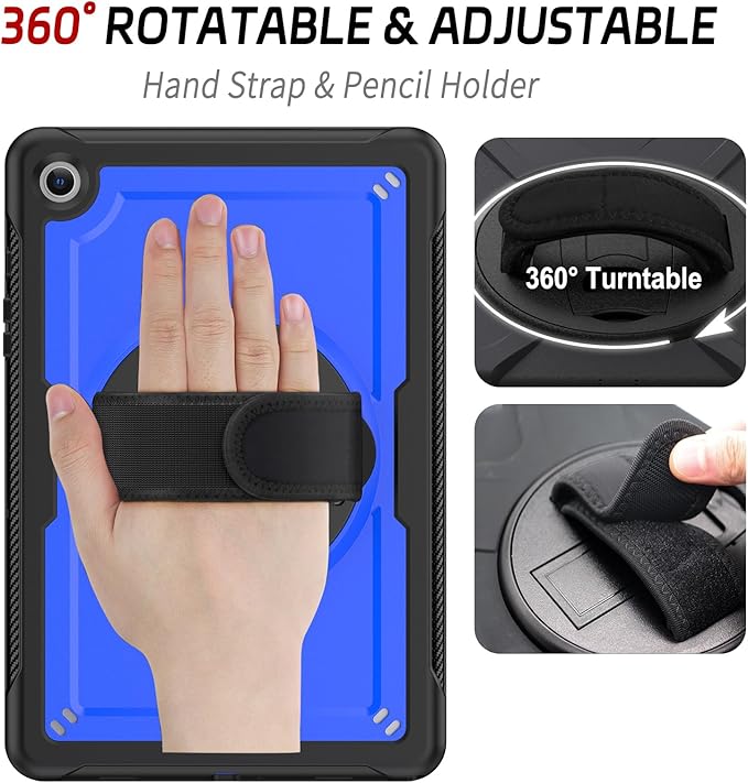 ZenRich Case for Samsung Galaxy Tab A9 Plus / A9+ 5G 11" 2023 (SM-X210/X216/X218),Heavy Duty Shockproof Protective Case with 360 Rotating Kickstand Hand & Shoulder Belt for Galaxy Tab A9 Plus 11 inch