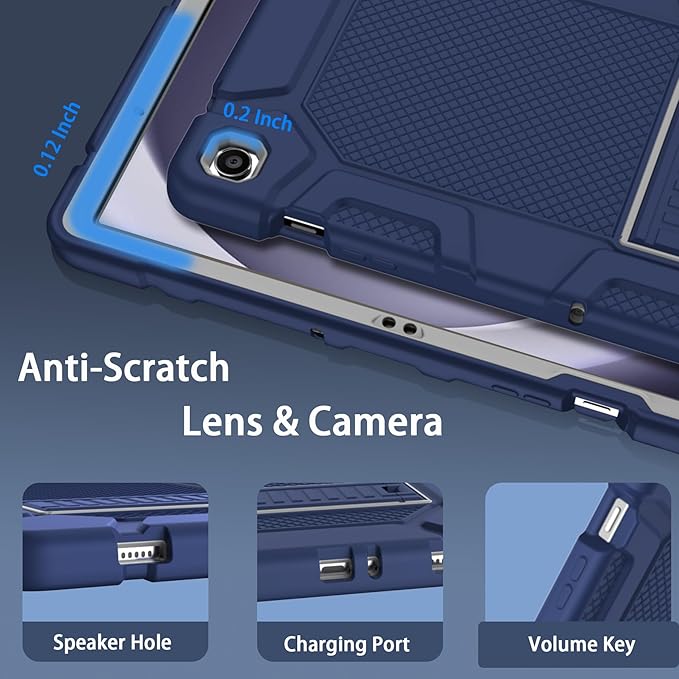 Rantice Case for Samsung Galaxy Tab A9+ 11”, Heavy Duty Shockproof Rugged Protective Case with Kickstand for Samsung Galaxy Tab A9+ / A9 Plus 11” 2023 (SM-X210/X216/X218), NavyBlue+Grey