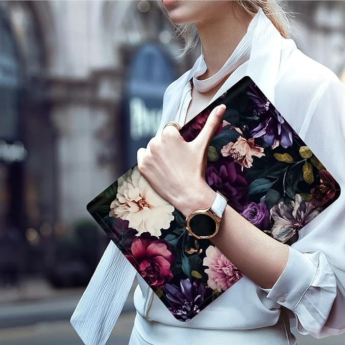 Case for 13 Inch Microsoft Surface Pro 8 (2021 Release) PU Leather Slim Lightweight Multiple Angles Stand Smart Cover with Auto Wake/Sleep for 2021 Surface pro 8 13 Inch, Flowers