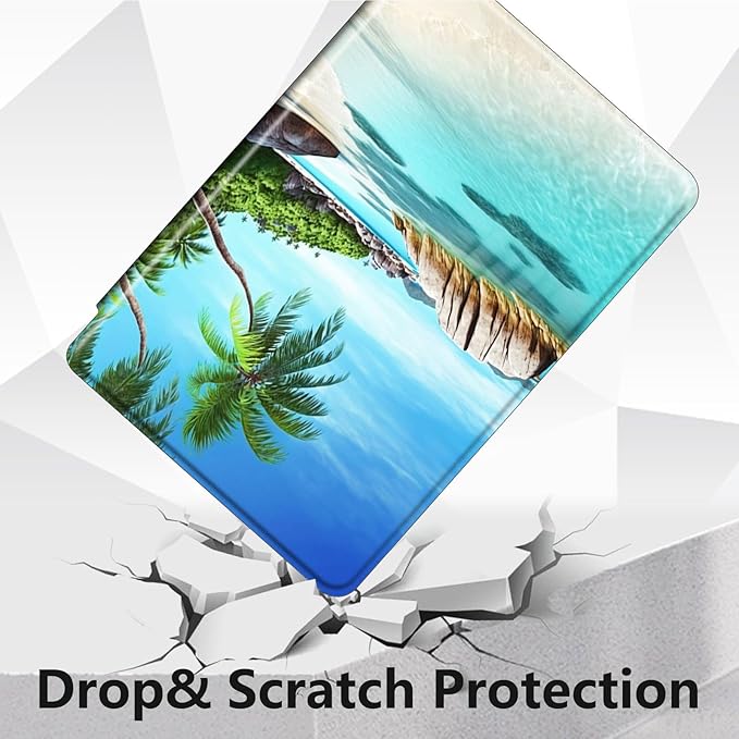 Case for Lenovo Tab P11 Plus Case 2021 (TB-J616F / J616X), 360 Degree Rotating Folding Stand,with Auto Sleep/Wake Case for Lenovo Tab P11 11” 2020 (TB-J606F TB-J606X),Beach Palm Trees