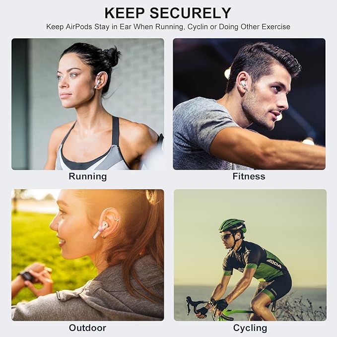 2 Pairs AirPods Ear Hooks for AirPods Pro 3, AirPods Pro 2, AirPods Pro, AirPods 4, 3, 2 & 1, Upgraded Anti Slip Sports Clip Hooks for AirPods 1, 2, 3, 4,Pro, Pro 2, Pro 3 – Pink